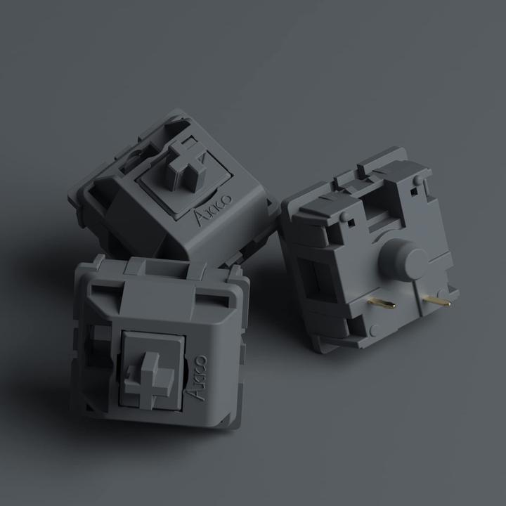 Immagine prodotto Akko CS POM Silver Interruttori, meccanici, a 3 pin, lineari, stelo MX, 45g - 45 pezzi