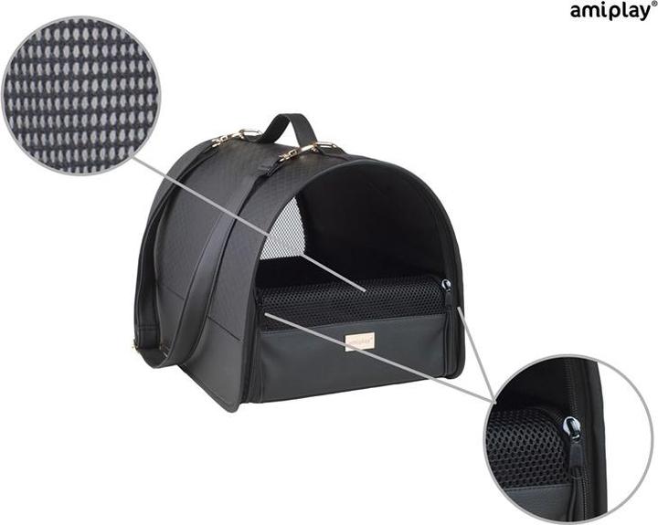 Produktbild amiplay TRANSPORT BOXNEW YORK M 42X26X26CM BLAC (Hund, Katze, Atmungsaktiv, Faltbar)