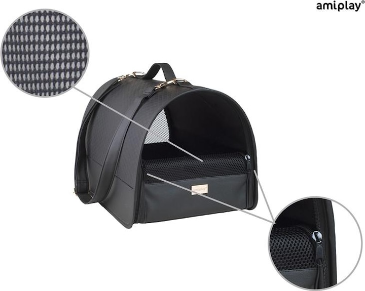 Image du produit amiplay TRANSPORT BOXNEW YORK M 42X26X26CM BLAC (Chien, Pliable, Respirant)