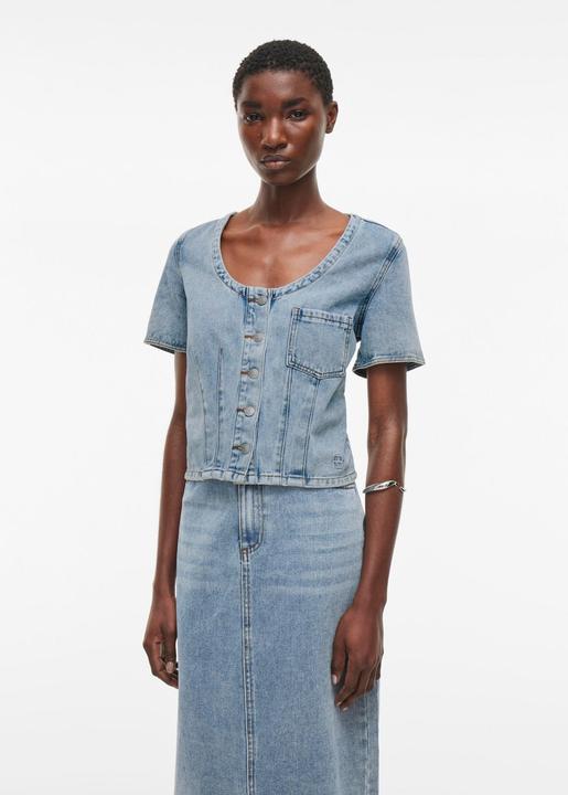 Image du produit Rouge Edit Denim Oberteil mit kurzen Ärmeln (40)