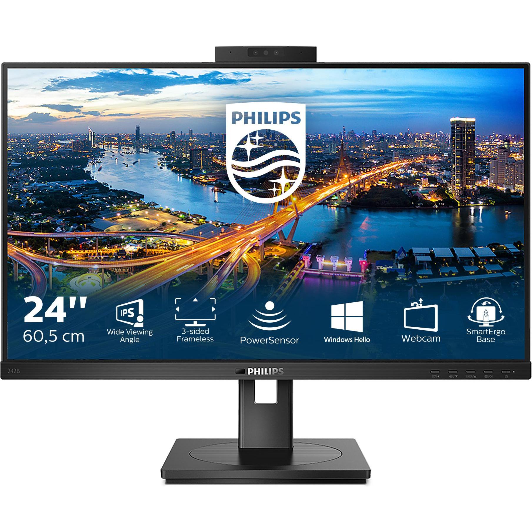 Philips 242B1H/00 (1920 x 1080 Pixel, 23.80"), Monitor, Schwarz