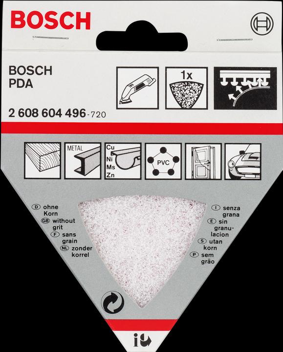 Produktbild Bosch Professional Zubehör Reinigungsvlies für Dreieckschleifer, 93 mm, ohne Korn (P180)