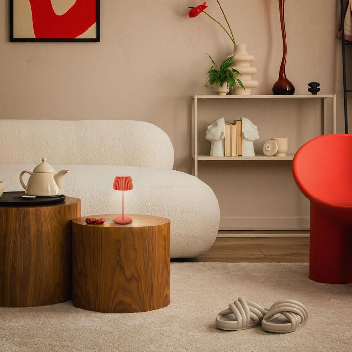 Produktbild Briloner Brilo unplugged RIFFLE Akku Mini Tischleuchte mit Lichtkante - Orange (150 lm)