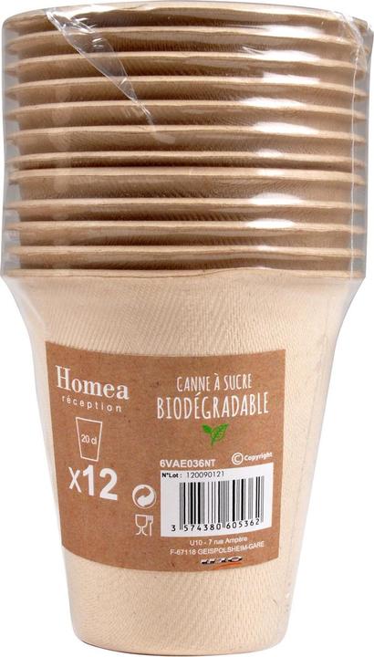 Produktbild Natura Punto Trinkbecher Einweg aus Zuckerrohr, 24 Becher (24 x)