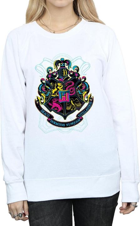 Actual product image Womens/Ladies Neon Hogwarts Crest Sweatshirt (L)