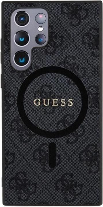 Actual product image Guess case for S24 Ultra S928 GUHMS24LG4GFRK hardcase 4G Collection Leather Metal Logo MagSafe black (Samsung Galaxy S24 Ultra)