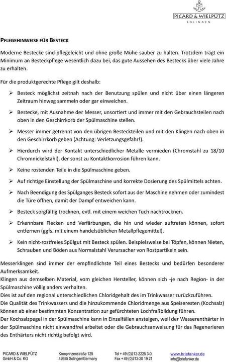 Actual product image Picard & Wielpütz Mia (30 pcs., Cutlery set)