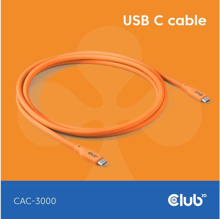 Actual product image Club 3D USB C — USB C (2 m, USB 4.0, 240 W)