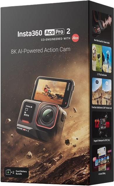 Productafbeelding Insta360 Ace Pro 2 bundel met twee batterijen (30p, Bluetooth, WiFi)