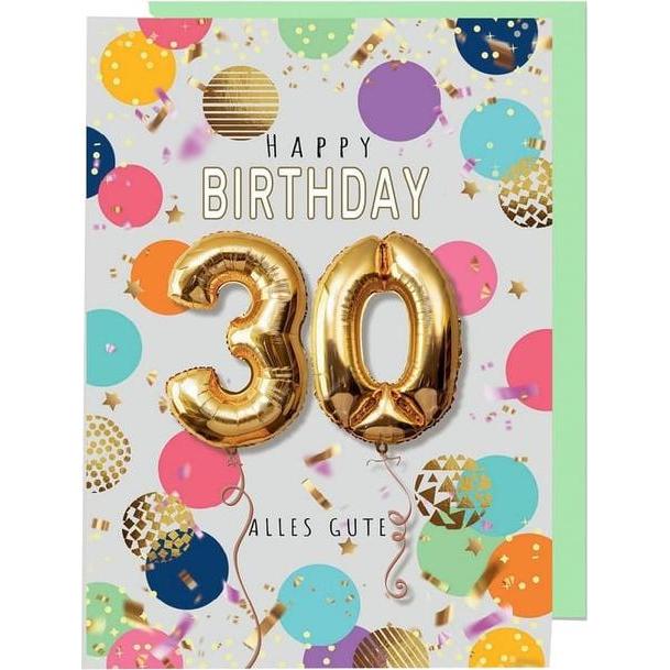 Michel-Verlag, Grusskarte + Briefpapier, Glückwunschkarte - Happy Birthday - 30 - Alles Gute - mit Umschlag (1 Stk.)