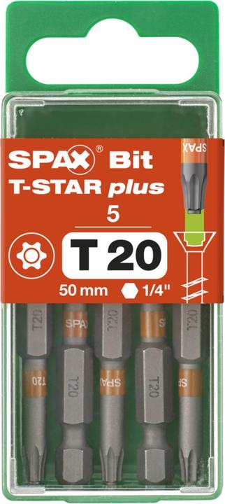 Actual product image Spax BIT T-STAR PLUS T20 50mm S (Hexagon socket TX)
