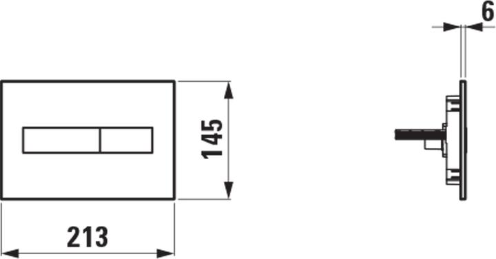 Produktbild Laufen INEO Plaque de déclenchement Horizon, pour élément de WC, commande à deux quantités, H9001110040001