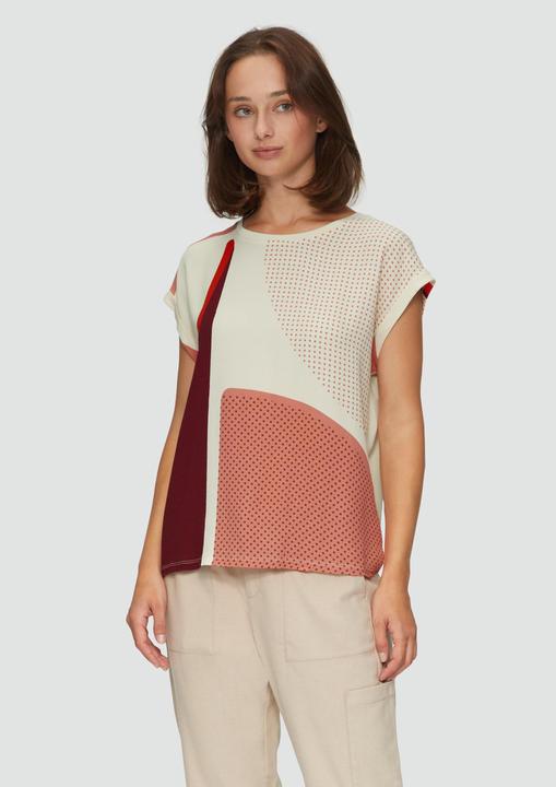 Immagine prodotto S.Oliver T-Shirt T-Shirt im Fabricmix mit All-over-Print auf der Front (36)