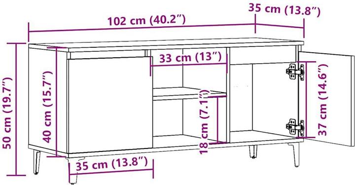 Produktbild vidaXL TV Schrank (102 x 35 x 50 cm)