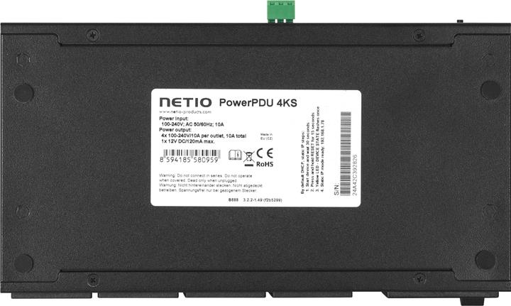 Image du produit Netio Barrette de prises IP PowerPDU 4 CH 4x C13 avec mesure de puissance