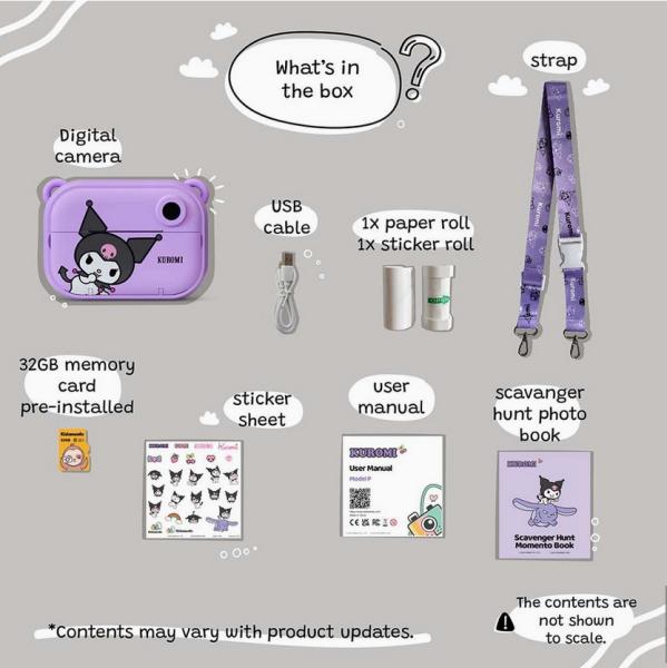 Actual product image Kidamento Sofortdruck-Digitalkamera - Kuromi