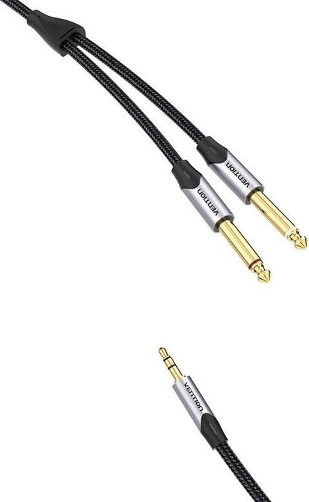 Produktbild Vention Audio cable 3.5mm male to 2x jack 6.35mm male BARHL 10m (10 m, 6.3mm Klinkenkabel)