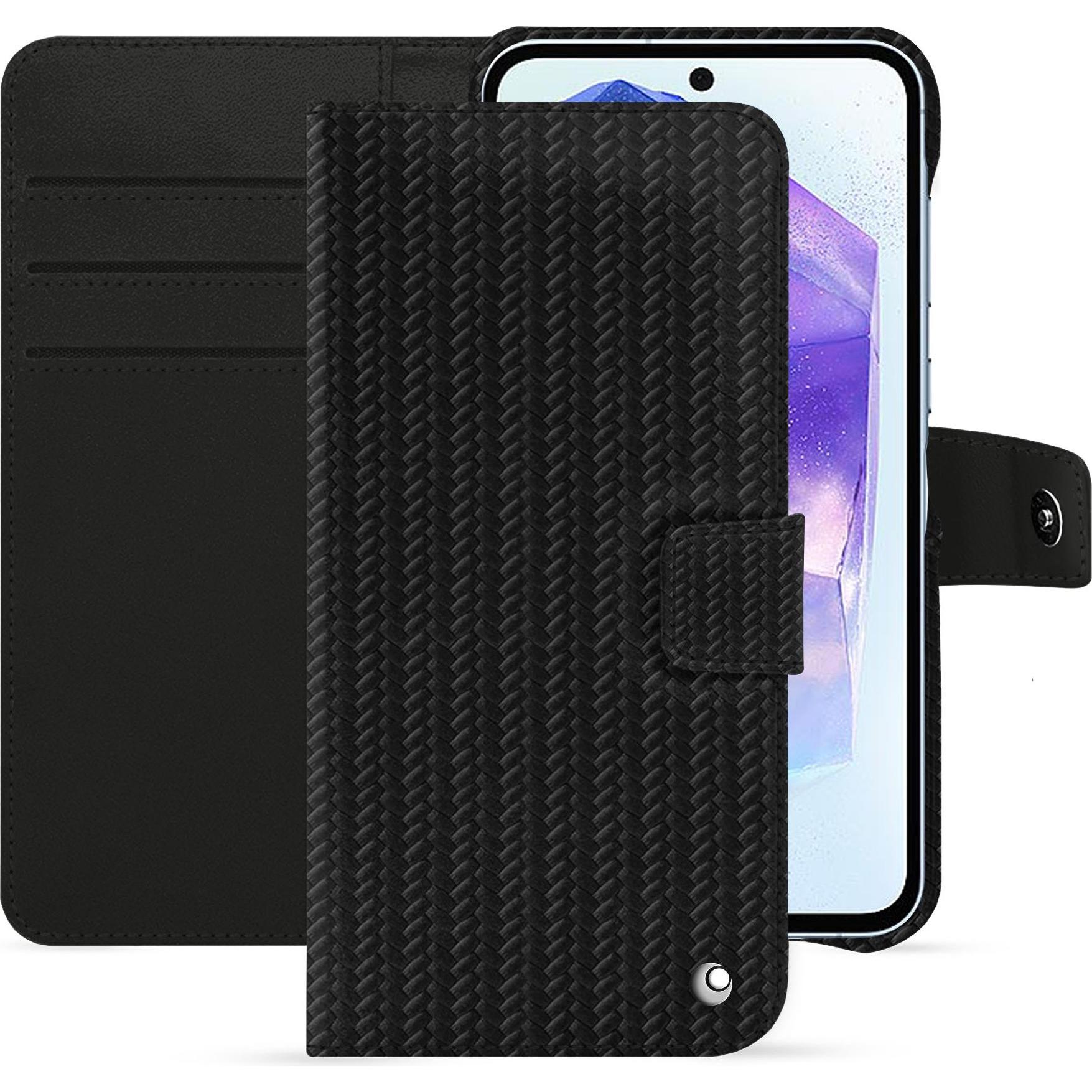 Noreve Lederschutzhülle Samsung Galaxy A55 (Samsung Galaxy A55), Smartphone Hülle, Schwarz