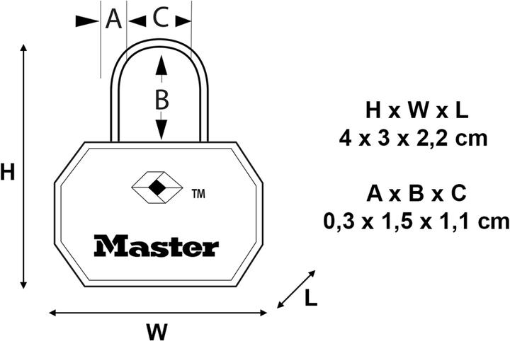 Produktbild Master Lock Gepäckschloss 4681EURTBLK