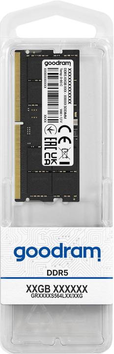 Image du produit Goodram SO-DIMM DDR5 32Go 4800MHz CL40 2048x8 (1 x 32GB, 4800 MHz, RAM DDR5, SO-DIMM)