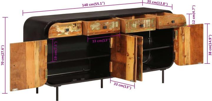 Produktbild vidaXL Sideboard (140 x 35 x 70 cm)
