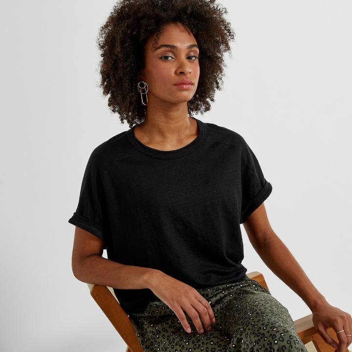 Produktbild La Redoute Collections T-Shirt aus Leinen mit Rundhalsausschnitt (M)
