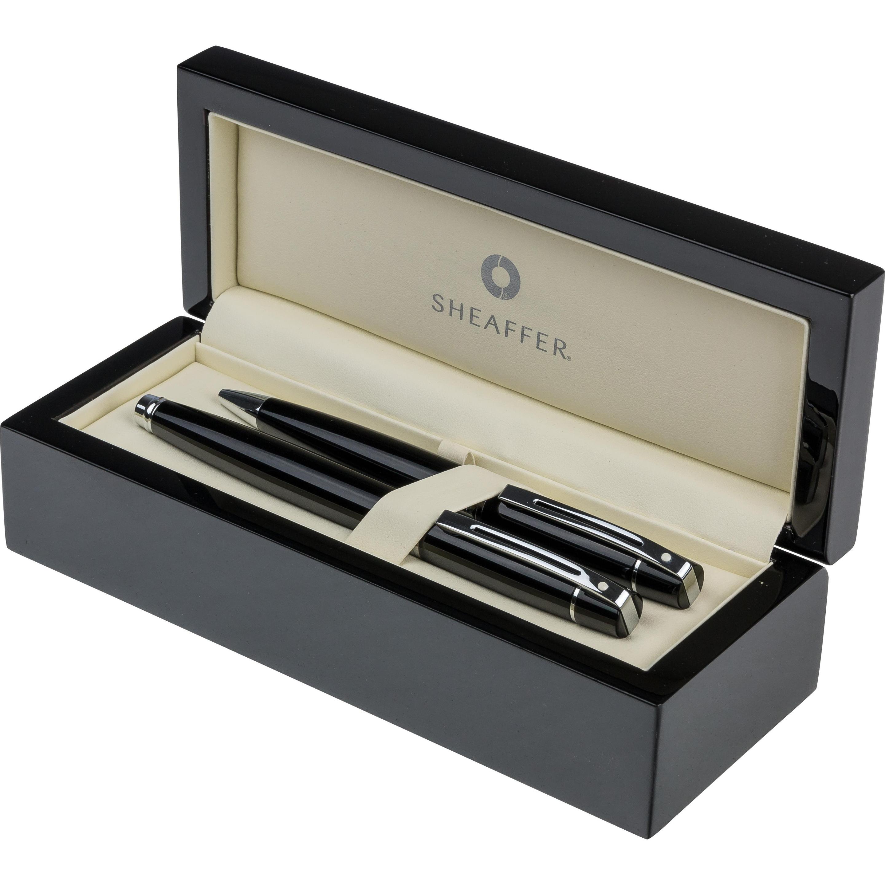 Sheaffer, Schreibstifte, Schreibgeräteset 300 Rollerball + Kugelschreiber Schwarzlack Geschenkbox (Schwarzlack, 1 x)