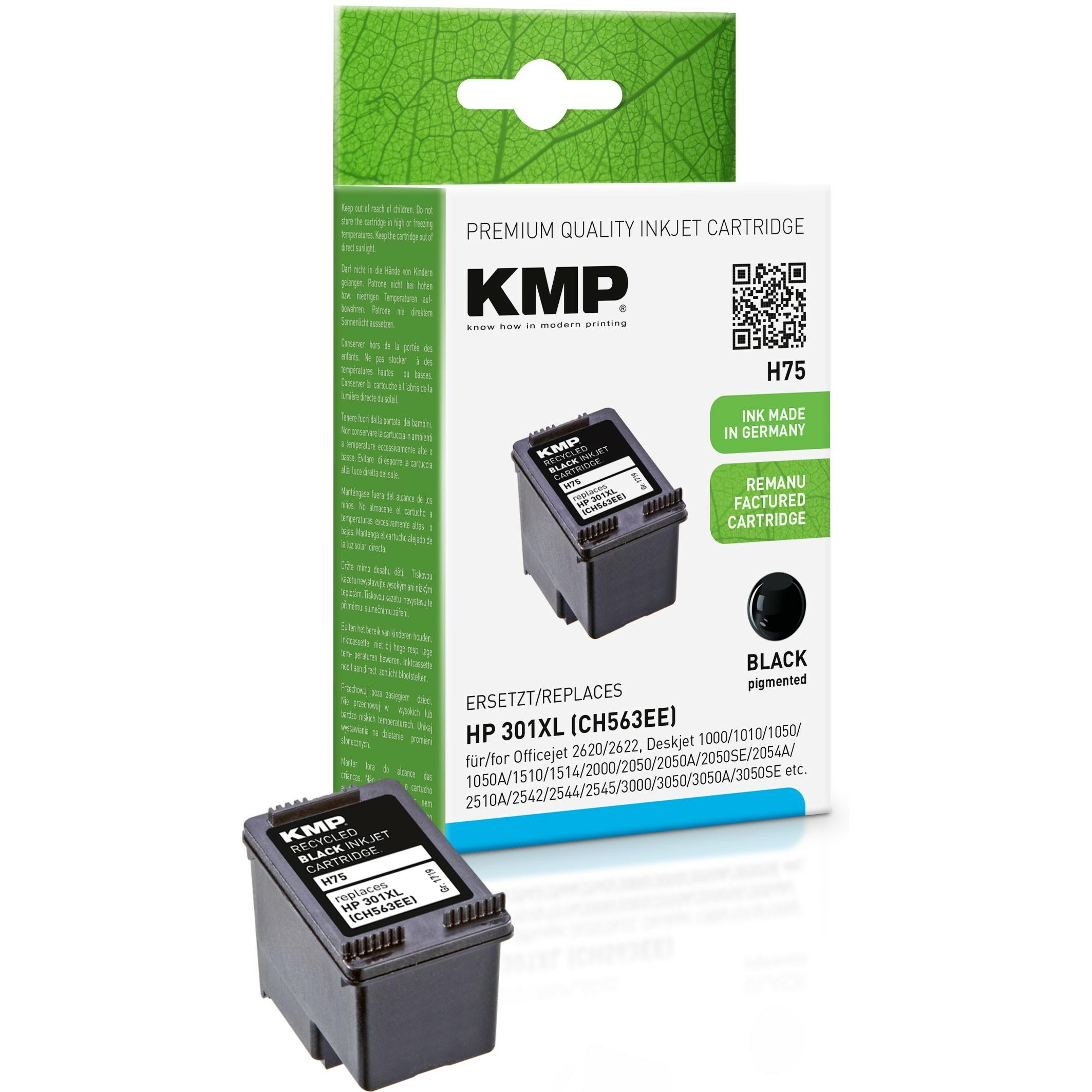 KMP, Druckerpatrone, H75 Tintenpatrone kompatibel mit HP CH 563 EE (BK)