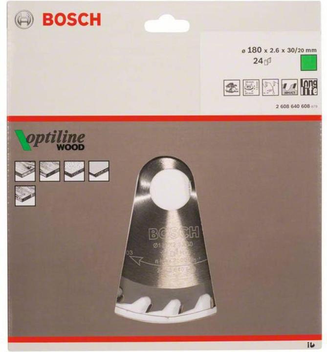Produktbild Bosch Professional Zubehör PRO Wood Kreissägeblatt, 180 x 2.6 x 30 mm