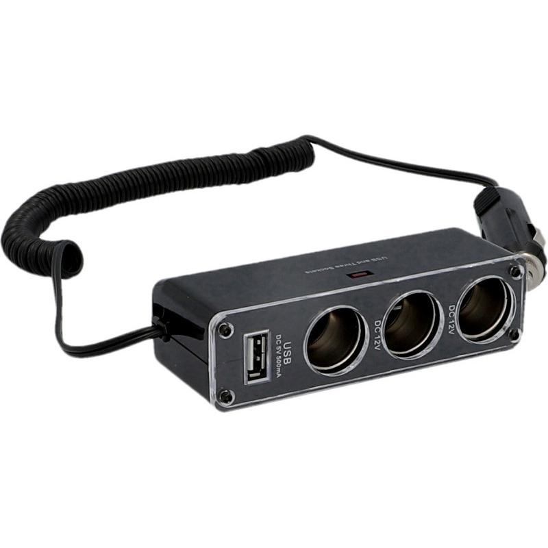 Thumbnail - Cartrend Ladesteckdose 3- Port mit USB, Auto Adapter