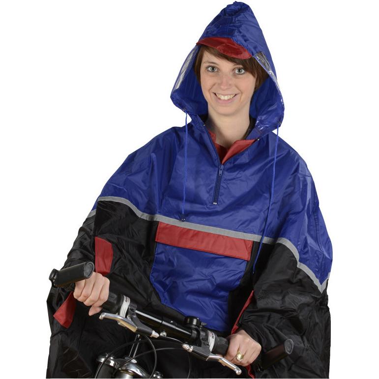 Fischer, Herren, Velojacke, Regenponcho Deluxe (One Size), Blau, Schwarz, One Size
