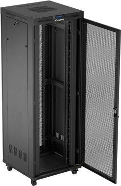 Produktbild Lanberg Stehender Rackschrank 19" 47U 800x800 schwarz perforierte Tür LCD (FLAT PACK) (47 HE, 19 Zoll Rack)