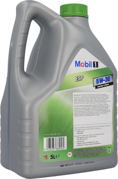Actual product image mobil ESP 5W-30 (5 l, SAE 5W-30)