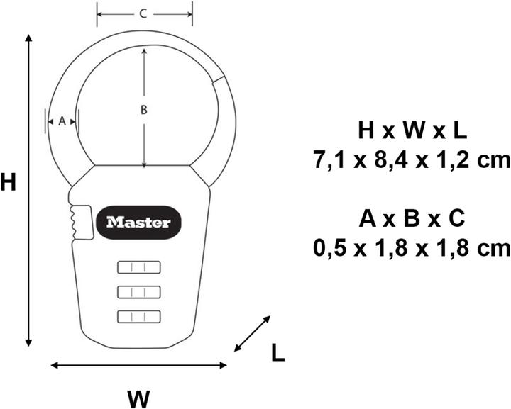 Produktbild Master Lock Rucksackschloss