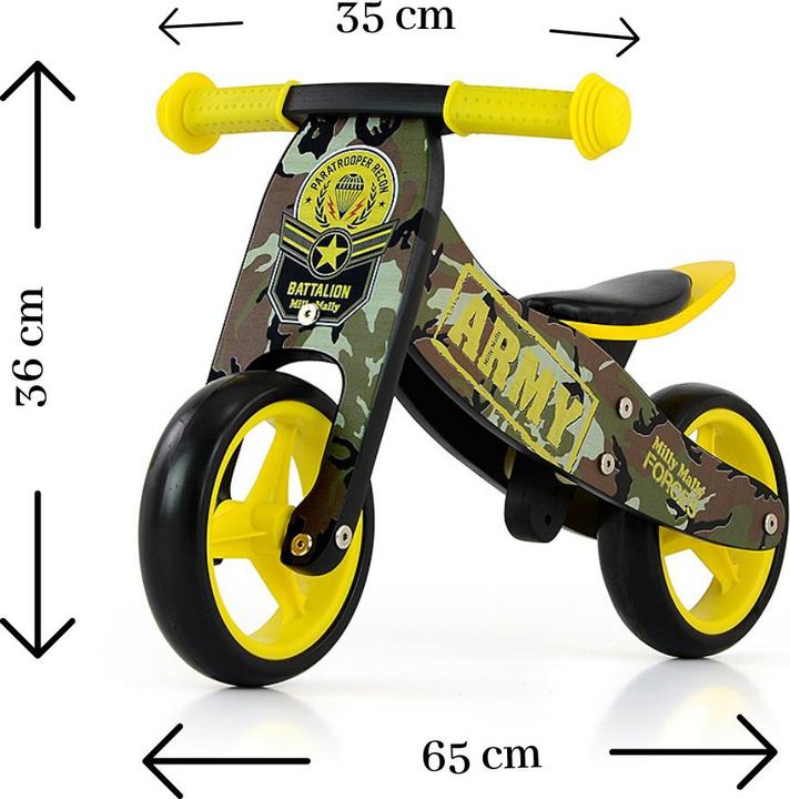 Actual product image Mally Balance bike - tricycle Jake Army