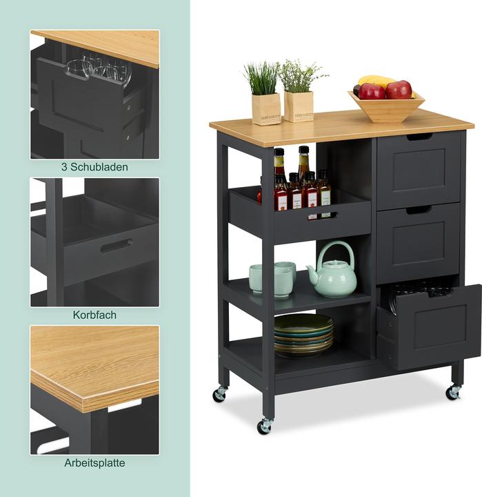 Produktbild Relaxdays Küchenwagen