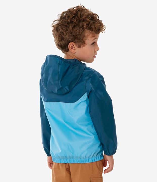 Produktbild Quechua Kids’ waterproof hiking jacket with zip, 2-6 years, MH100 - Blue (104, 110, 116, 92, 98)