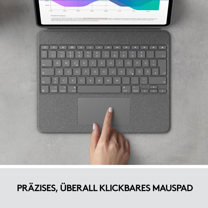 Immagine prodotto Logitech Combo Touch (CH, iPad Pro 12,9 2022 (6a generazione), iPad Pro 12.9 2021 (5a generazione))