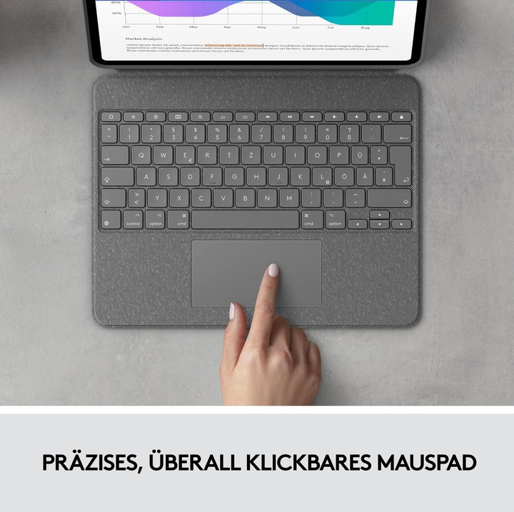 Image du produit Logitech Combo Touch (CH, iPad Pro 12.9 2022 (6e génération), iPad Pro 12.9 2021 (5ème génération))