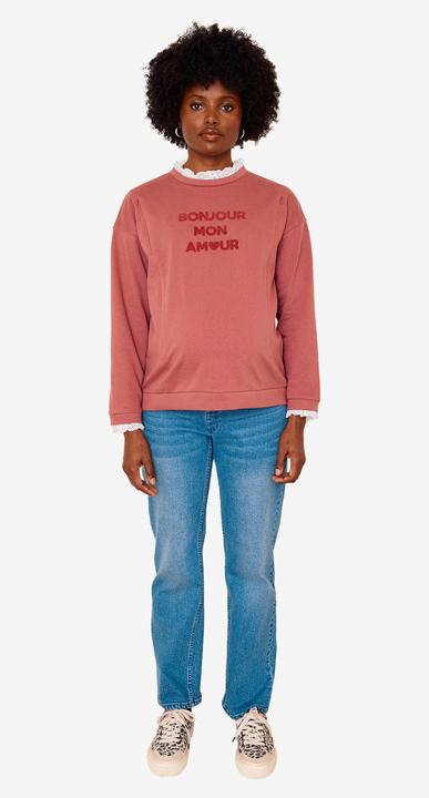Produktbild Vertbaudet Umstands-Sweatshirt mit Spitzenkragen und Flockprint (36, 38)