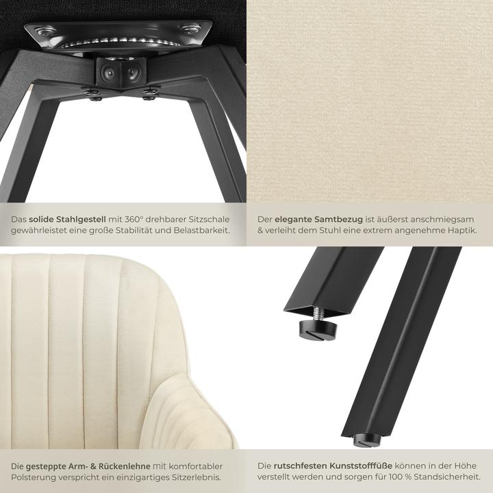 Actual product image tectake Swivelling Snug velvet look