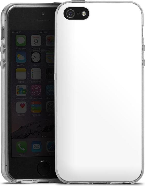 Produktbild DeinDesign Silikon Hülle für Apple iPhone 5s Handyhülle Case Smartphone Schutzhülle Farbe einfarbig weiss (Apple iPhone 5s)