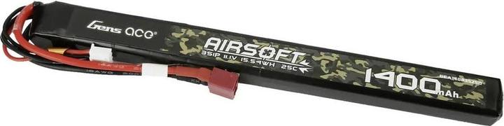 Actual product image Gens Ace 25C 1400mAh 3S1P 11.1V Airsoft Gun Lipo Battery with T Plug (1400 mAh, 11.10 V)