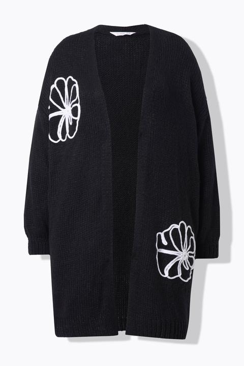 Image du produit Miamoda Cardigan long, coupe Straight Fit, fleurs brodées (50, 52)