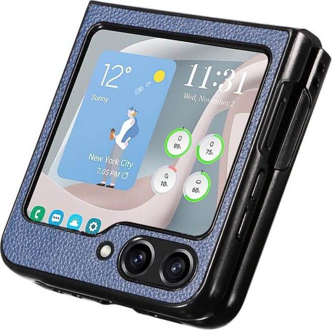 Productafbeelding Cover-Discount Galaxy Z Flip5 - Hybride Beschermhoes Donkerblauw (Samsung Galaxy Z Flip5)