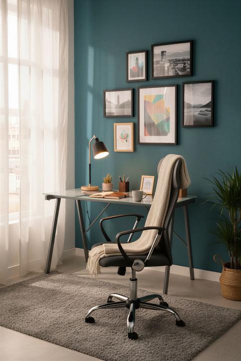 Actual product image Möbilia Desk world map glass white (113 x 58 x 73 cm)