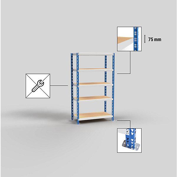 Actual product image eurokraft basic Wide span boltless shelf unit with chipboard shelves, depth 700 mm, extension