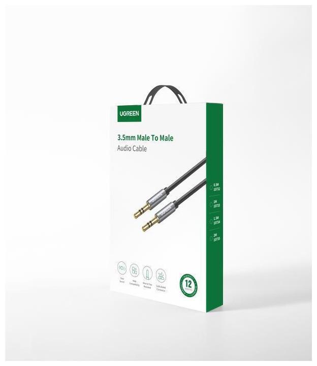 Image du produit Ugreen AV119 Mini jack cable 3.5mm AUX 0.5m (argent) (0.50 m, Jack 3,5 mm (AUX))