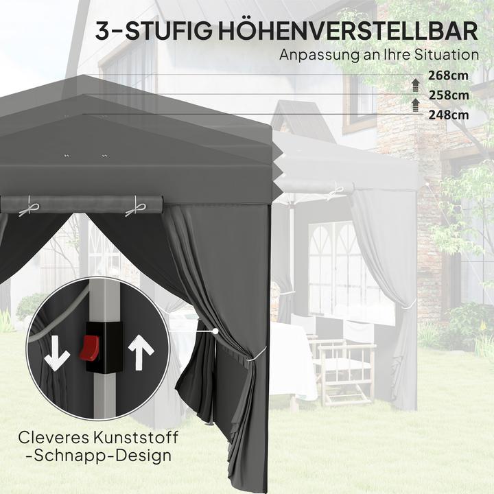 Actual product image Outsunny Pavillon Metall, Polyester Dunkelgrau (250 cm, 250 cm)