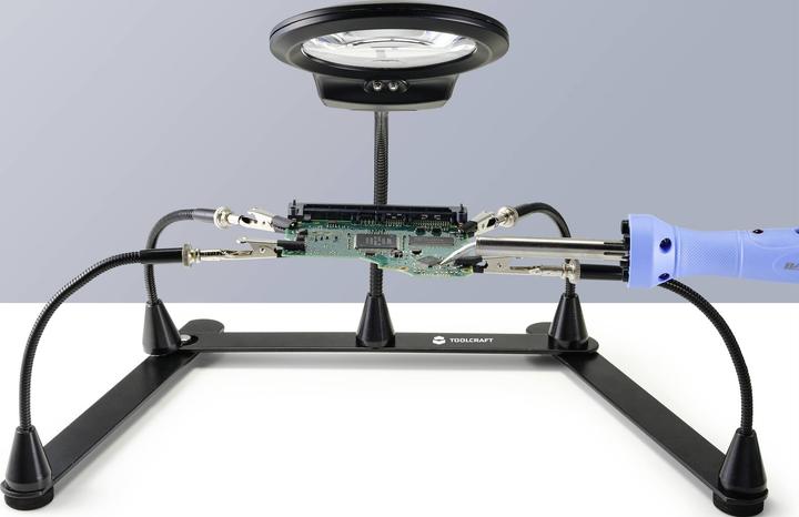 Actual product image Toolcraft Magnetic helping hand with magnifying glass (Third hand)